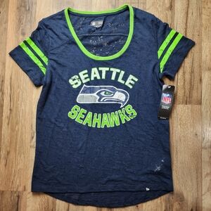 ❗️NWT❗️Women's NFL Team Apparel Seattle Seahawks Semi-transparent Tshirt Size M